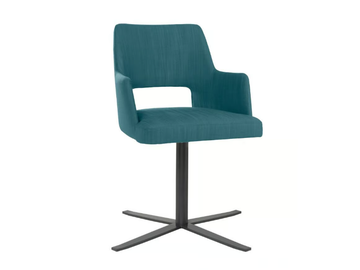 AMA PO02 - Swivel fabric chair with 4-spoke metal base with armrests by New Life - view 2